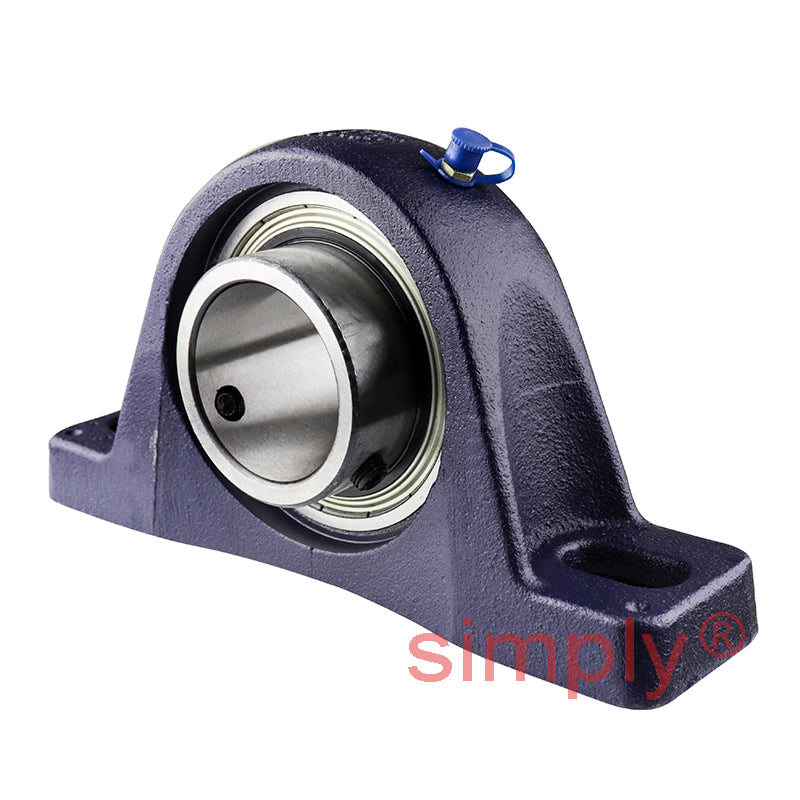 RHP SL50 Two Bolt Cast Iron Pillow Block and 50mm Bore Grub Screw Full Width Insert