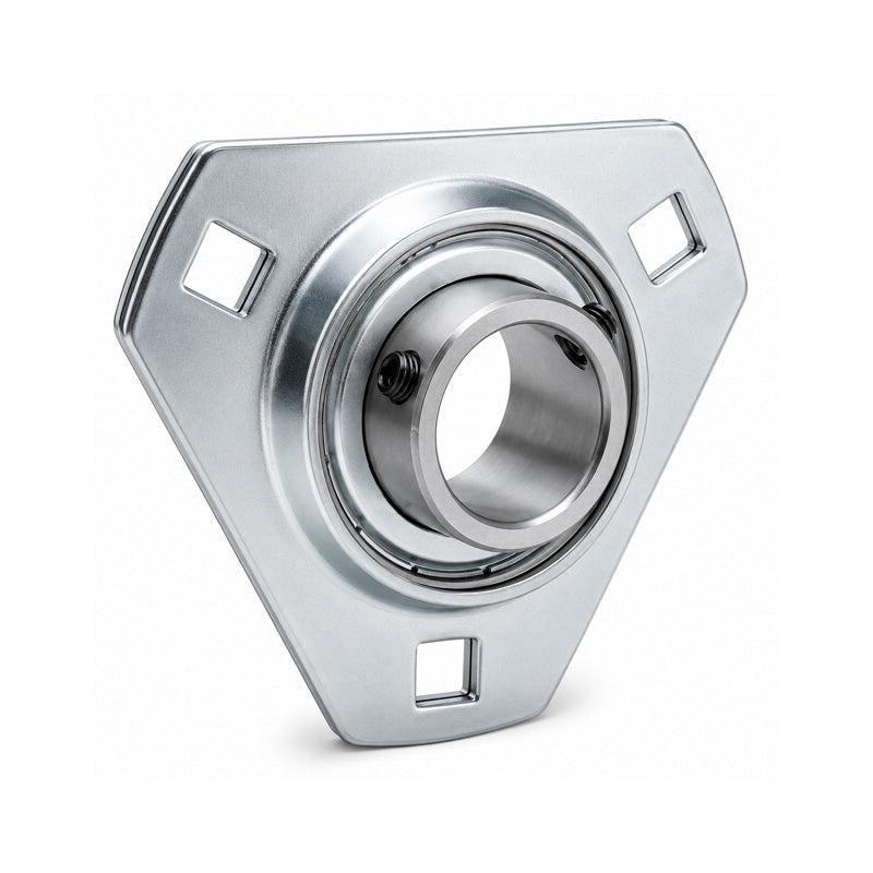 RHP SLFT1-1/8 Pressed Steel 3 Bolt Triangle Flange Housing and 1-1/8 inch Bore Insert