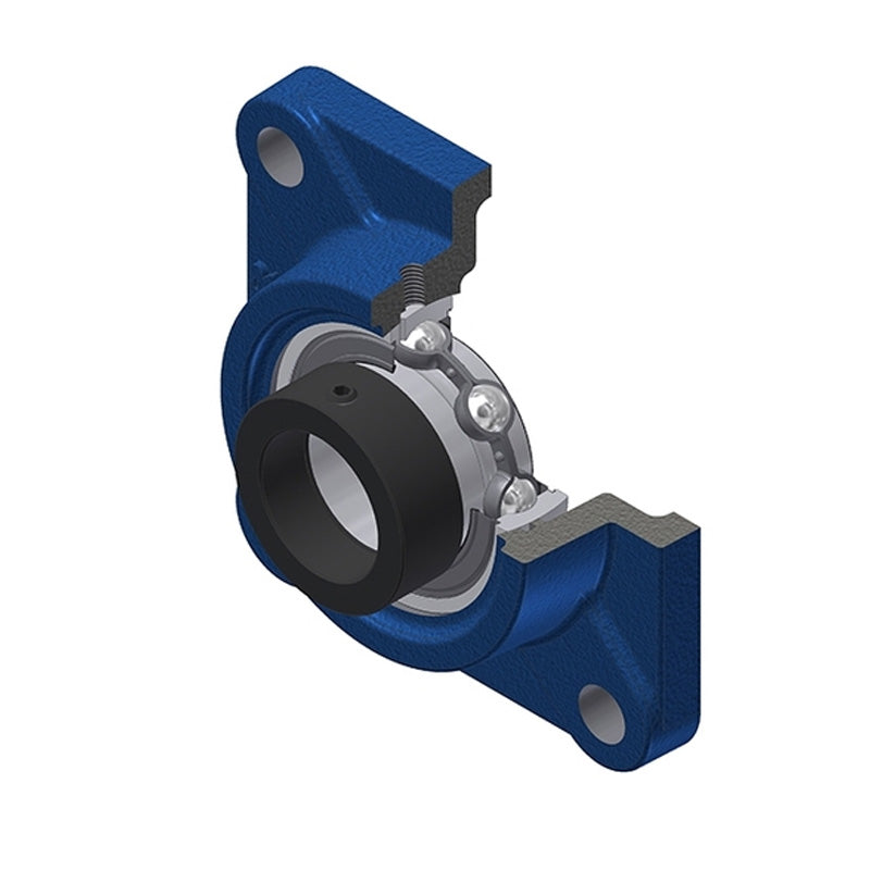 SNR ESF207-23 Imperial Four Bolt Square Cast Iron Flange Housing with Eccentric Collar 1-7/16 inch Bore - Allow 2-3 Days