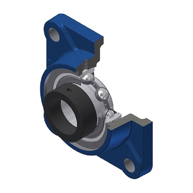 SNR ESF204N Metric Four Bolt Square Cast Iron Flange Housing with Eccentric Collar 20mm Bore - Allow 2-3 Days