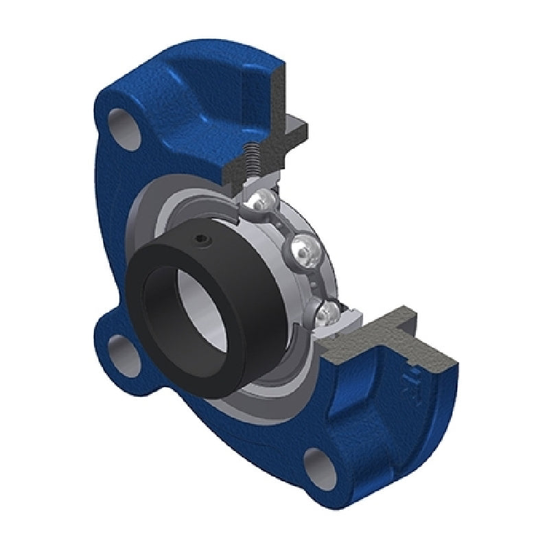 SNR ESFC205N Metric Four Bolt Cast Iron Round Flanged Housing with 25mm Eccentric Collar Insert - Allow 2-3 Days