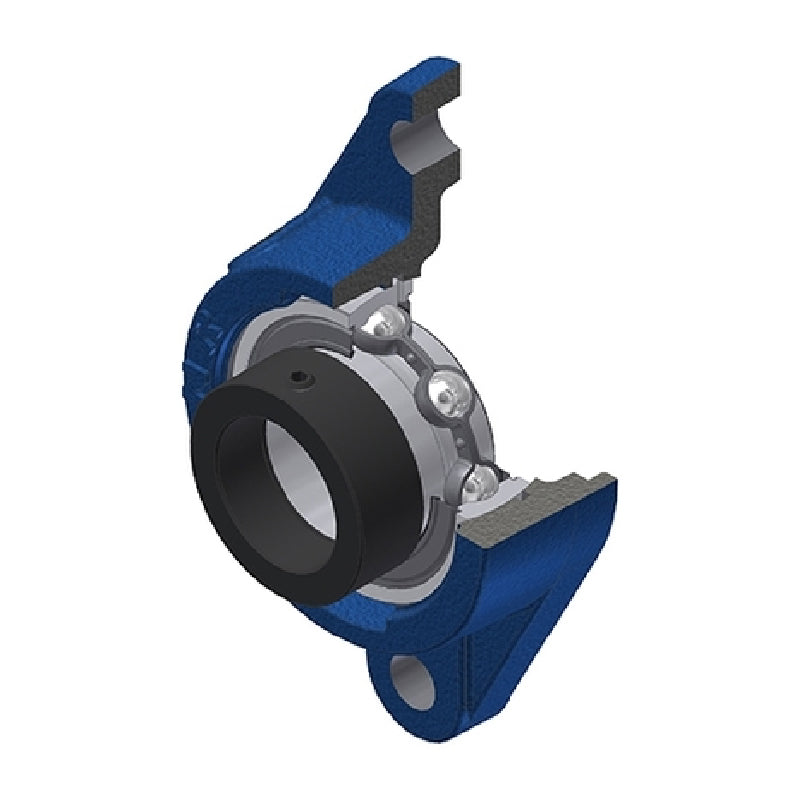 SNR ESFLE201 Metric Two Bolt Cast Iron Oval Housing with 12mm Bore Eccentric Collar Insert - Allow 2-3 Days