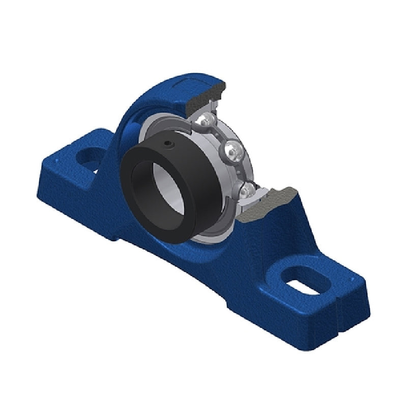 SNR ESPE208T04 Metric Cast Iron Two Bolt Pillow / Plummer Block Housing with 40mm Eccentric Collar Insert Low Temperature Version - Allow 2-3 Days