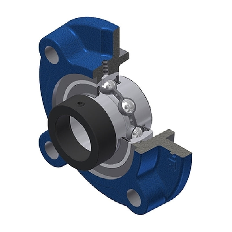SNR EXFC210N Metric Four Bolt Cast Iron Round Flanged Housing with 50mm Eccentric Collar Insert - Allow 2-3 Days