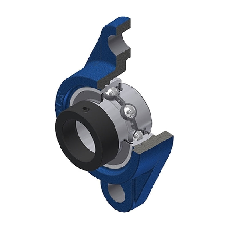 SNR EXFL217 Metric Two Bolt Cast Iron Oval Housing with 85mm Bore Eccentric Collar Insert - Allow 2-3 Days