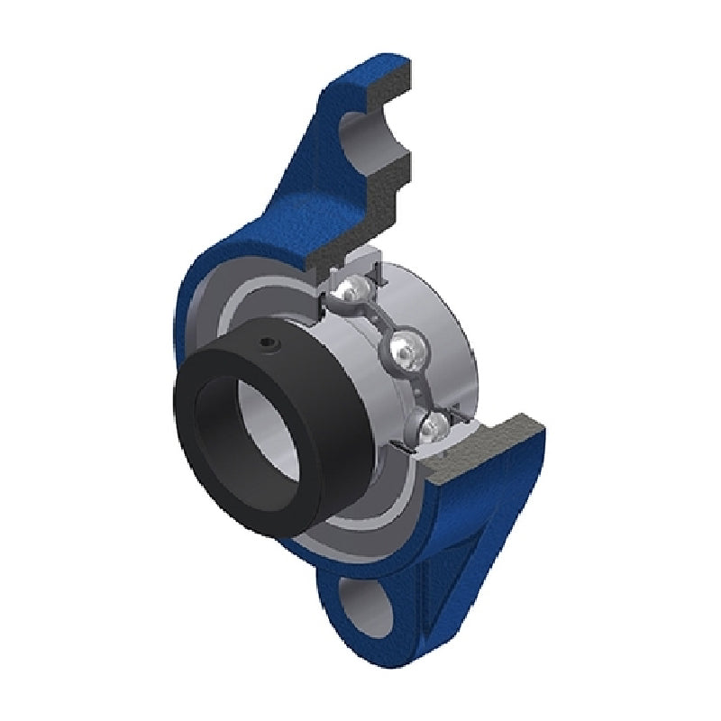 SNR EXFL201N Metric Two Bolt Cast Iron Oval Housing with 12mm Bore Eccentric Collar Insert - Allow 2-3 Days