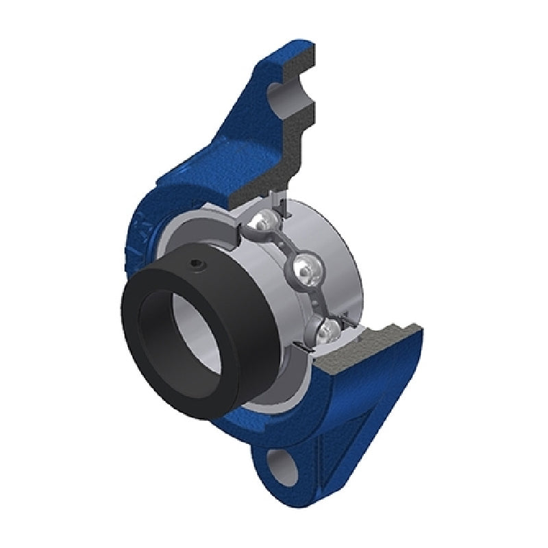 SNR EXFLE211 Metric Two Bolt Cast Iron Oval Housing with 55mm Bore Eccentric Collar Insert - Allow 2-3 Days