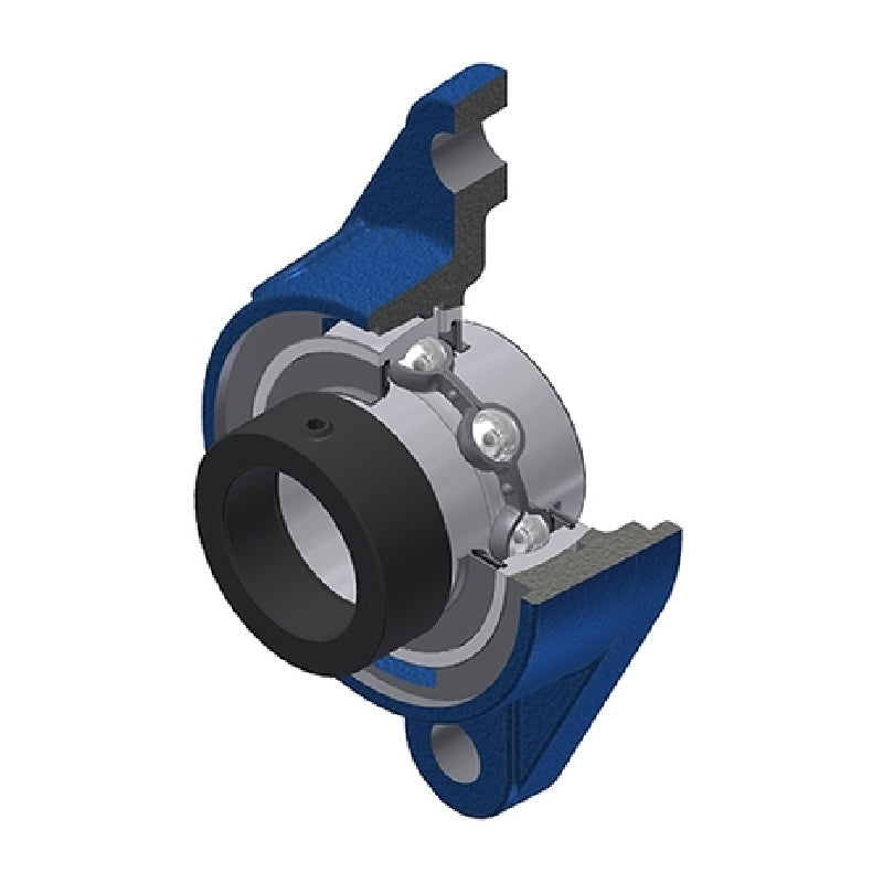 SNR EXFLE204N Metric Two Bolt Cast Iron Oval Housing with 20mm Bore Eccentric Collar Insert - Allow 2-3 Days