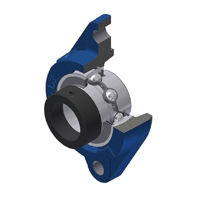 SNR EXFLZ212 Metric Two Bolt Cast Iron Oval Housing with 60mm Bore Eccentric Collar Insert - Allow 2-3 Days