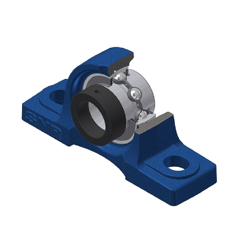 SNR EXP307 Metric Cast Iron Two Bolt Pillow / Plummer Block Housing with 35mm Eccentric Collar Insert - Allow 2-3 Days