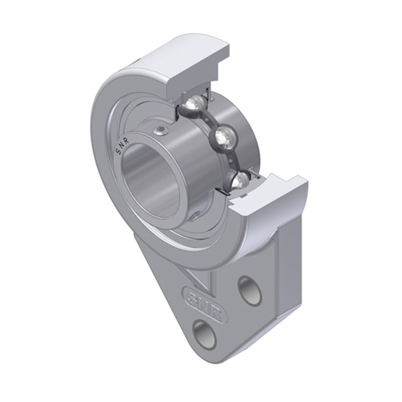 SNR MUCFBL206 Metric Thermoplastic Three Bolt Flanged Bracket Housing Unit with 30mm Bore Insert - Allow 2-3 Days