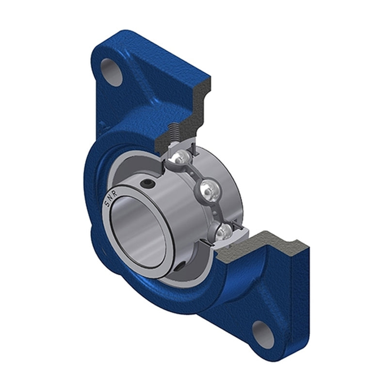 SNR UCF201T04 Metric Four Bolt Square Cast Iron Flange Housing with 12mm Bore Insert Low Temperature Version - Allow 2-3 Days