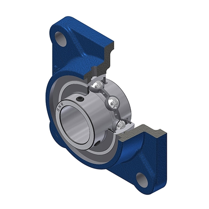 SNR UCF206N Metric Four Bolt Square Cast Iron Flange Housing with 30mm Bore Insert - Allow 2-3 Days