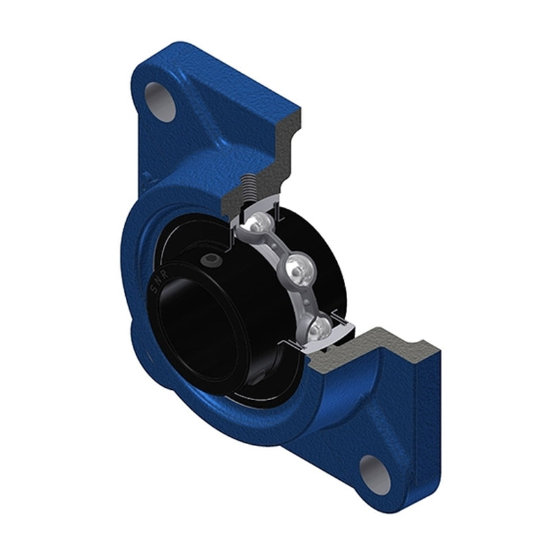 SNR UCF213T20 Metric Four Bolt Square Cast Iron Flange Housing with 65mm Bore Insert Wide Temperature Version - Allow 2-3 Days