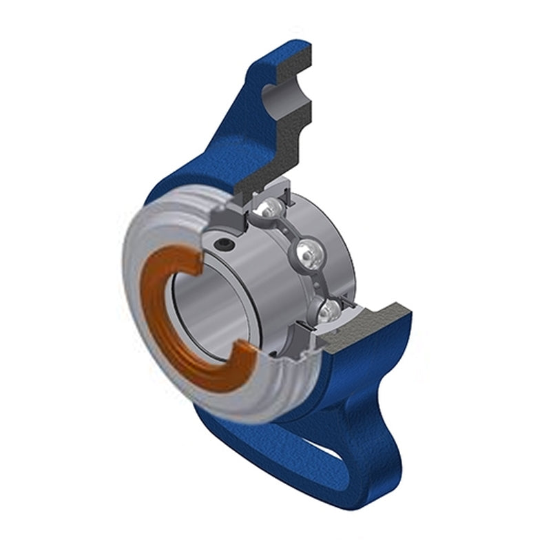 SNR UCFA208CC Metric Cast Iron Adjustable Flange Unit with 40mm Insert with Narrow Steel Plate Cover - Closed Version - Allow 2-3 Days