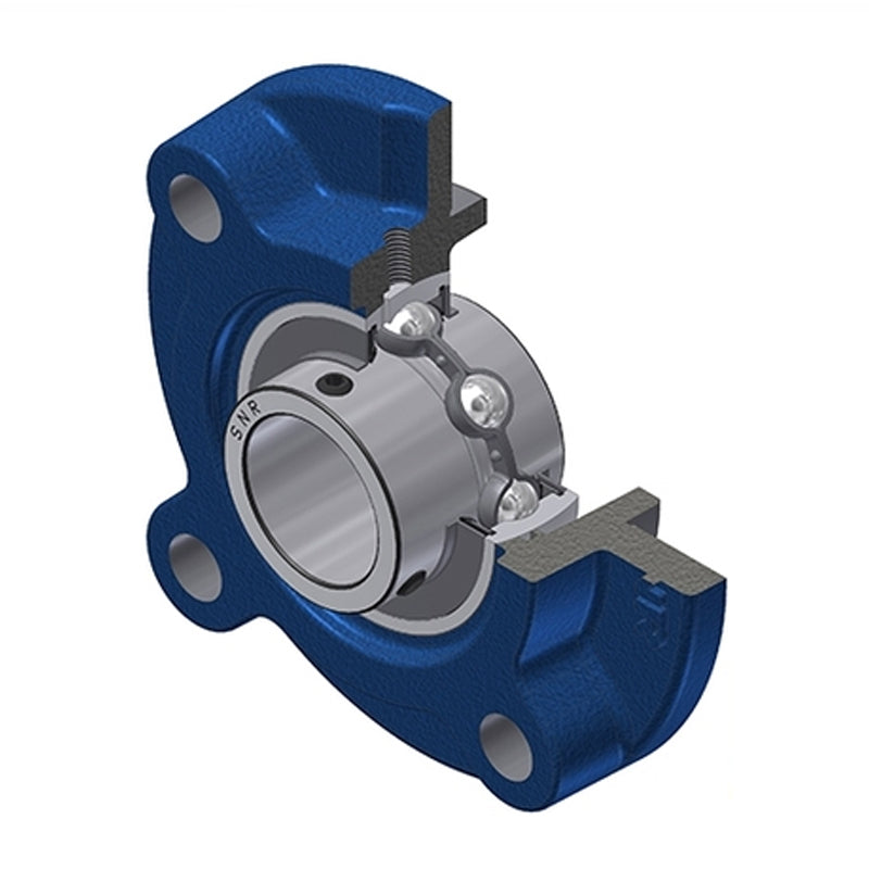 SNR UCFC213 Metric Four Bolt Cast Iron Round Flanged Housing with 65mm Insert - Allow 2-3 Days