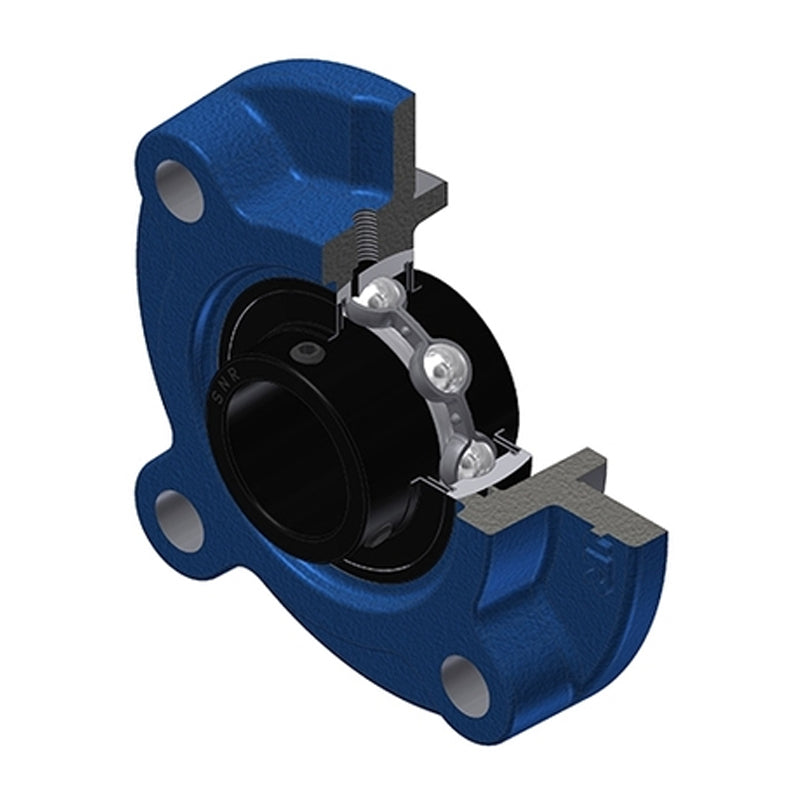 SNR UCFC208T20 Metric Four Bolt Cast Iron Round Flanged Housing with 40mm Insert Wide Temperature Version - Allow 2-3 Days