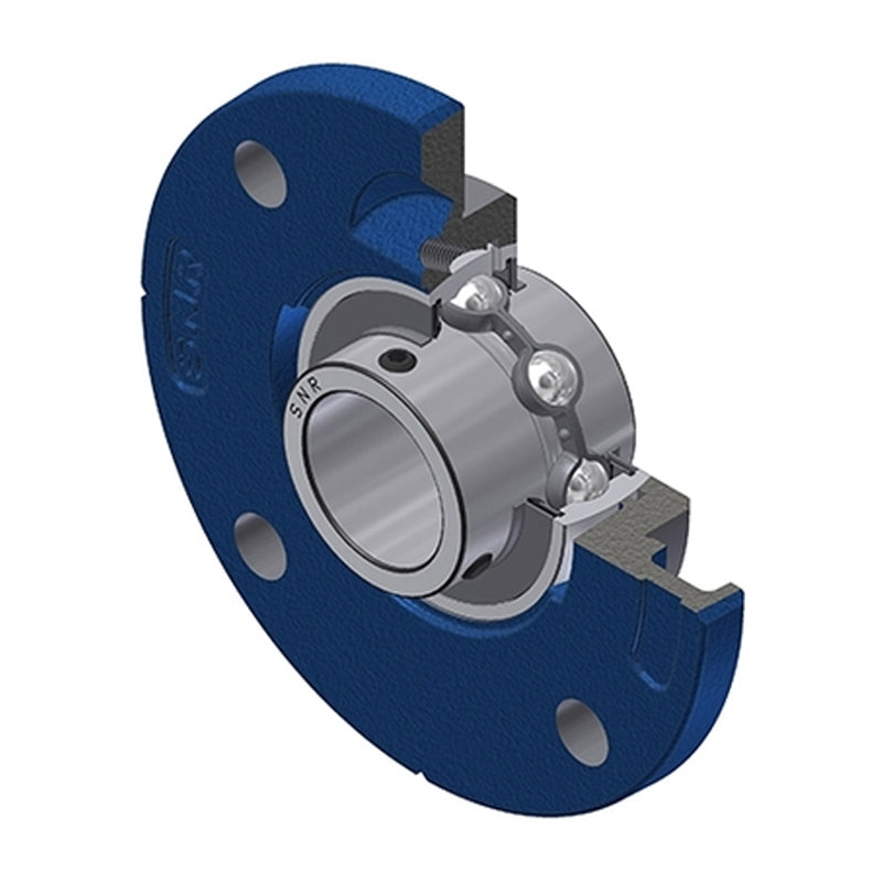 SNR UCFCE206 Metric Four Bolt Cast Iron Round Flanged Housing with 30mm Insert - Allow 2-3 Days