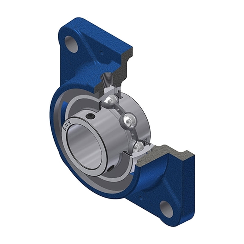 SNR UCFE202-10N Imperial Four Bolt Square Cast Iron Flange Housing with 5/8 inch Bore Insert - Allow 2-3 Days