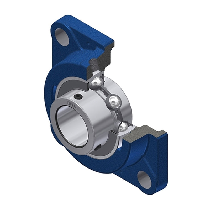 SNR UCFEX12 Metric Four Bolt Square Cast Iron Flange Housing with 60mm Bore Insert - Allow 2-3 Days