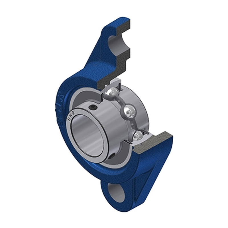SNR UCFL209-26 Imperial Two Bolt Oval Cast Iron Flange Housing with 1-5/8 inch Bore Insert - Allow 2-3 Days
