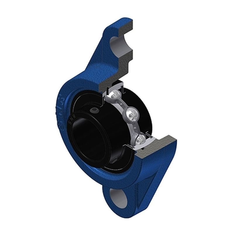 SNR UCFL206T20 Metric Two Bolt Oval Cast Iron Flange Housing with 30mm Bore Insert Wide Temperature Version - Allow 2-3 Days