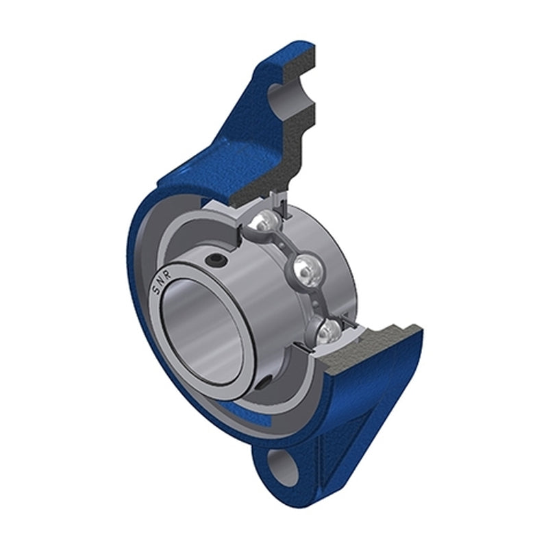 SNR UCFLE210N Metric Two Bolt Oval Cast Iron Flange Housing with 50mm Bore Insert - Allow 2-3 Days