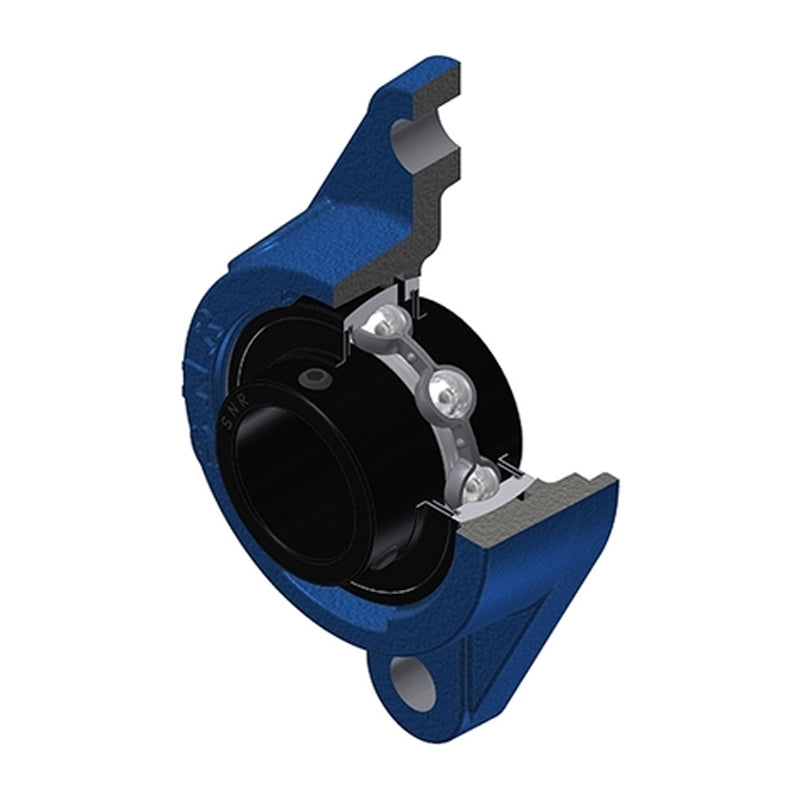 SNR UCFLE208T20 Metric Two Bolt Oval Cast Iron Flange Housing with 40mm Bore Insert Wide Temperature Version - Allow 2-3 Days