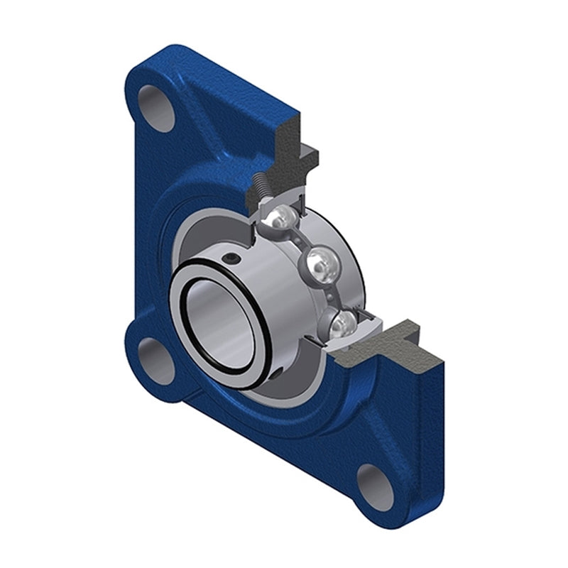SNR UCFS309 Metric Four Bolt Square Cast Iron Flange Housing with 45mm Bore Insert - Allow 2-3 Days