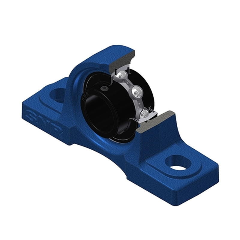 SNR UCP218T20 Metric Cast Iron Two Bolt Pillow / Plummer Block Housing with 90mm Bore Insert Wide Temperature Version - Allow 2-3 Days