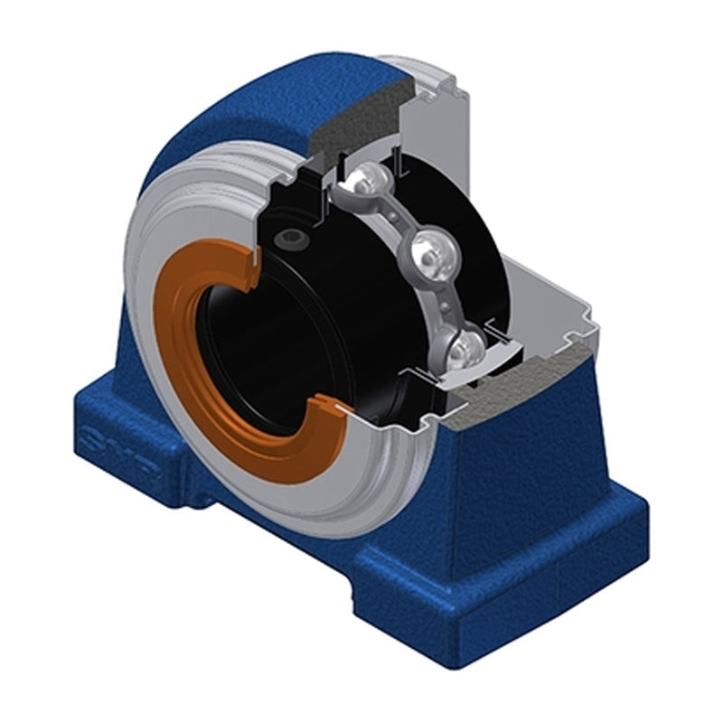 SNR UCPA207T20CC Threaded Base Small Footprint Metric Pillow / Plummer Block Housing Supplied with 35mm Bore Insert with Narrow Steel Plate Cover - Closed Version - Wide Temperature Version - Allow 2-3 Days