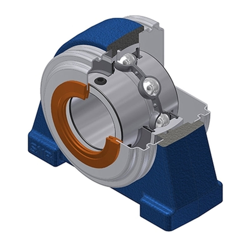 SNR UCPAE209CC Threaded Base Small Footprint Metric Pillow / Plummer Block Housing Supplied with 45mm Bore Insert with Narrow Steel Plate Cover - Closed Version - Allow 2-3 Days