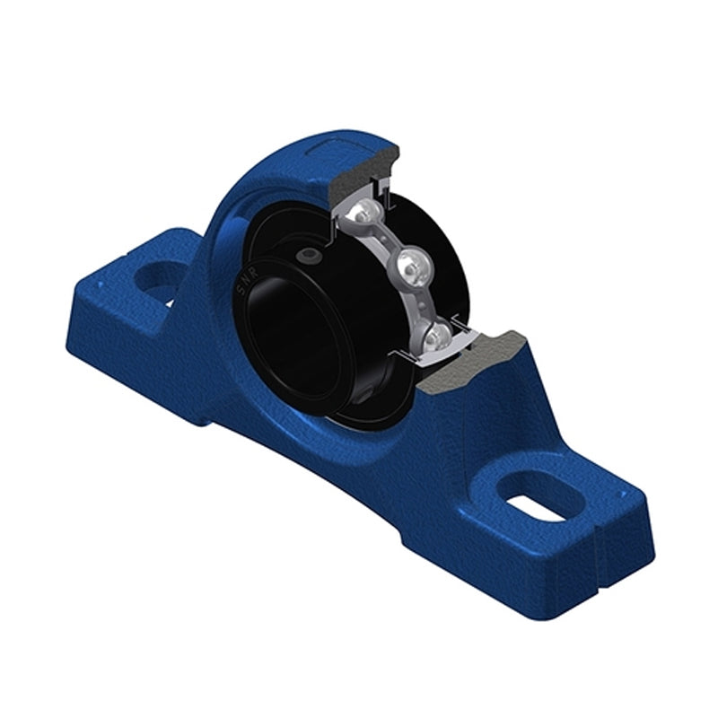 SNR UCPE205T20 Metric Cast Iron Two Bolt Pillow / Plummer Block Housing with 25mm Bore Insert Wide Temperature Version - Allow 2-3 Days