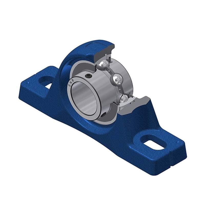 SNR UCPLE212 Metric Cast Iron Two Bolt Pillow / Plummer Block Housing with 60mm Bore Insert - Allow 2-3 Days