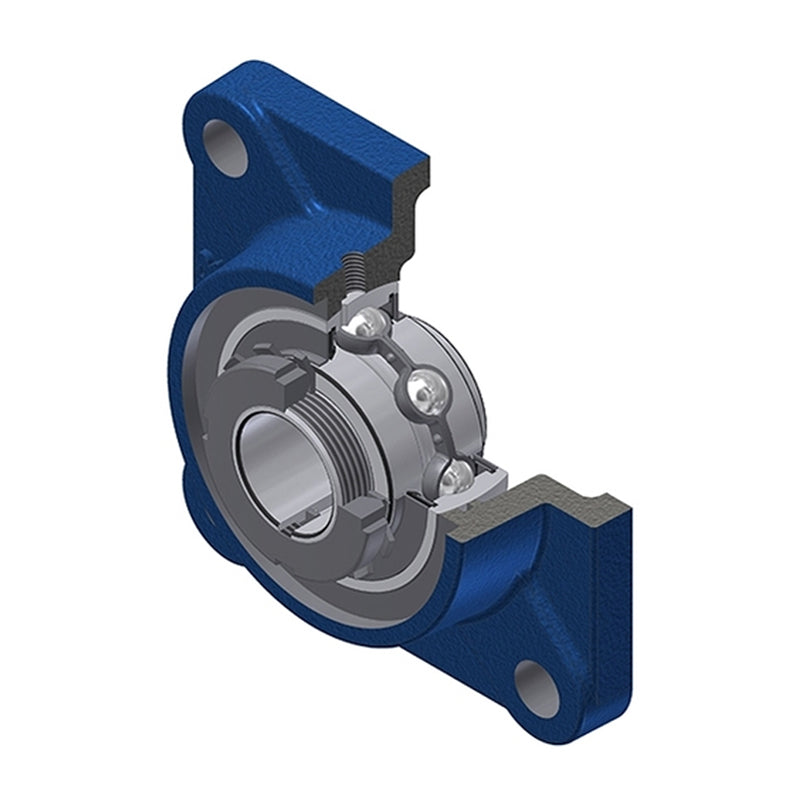 SNR UKF208HN Metric Four Bolt Square Cast Iron Housing Insert and Adaptor Sleeve Fits 35mm Shaft - Allow 2-3 Days