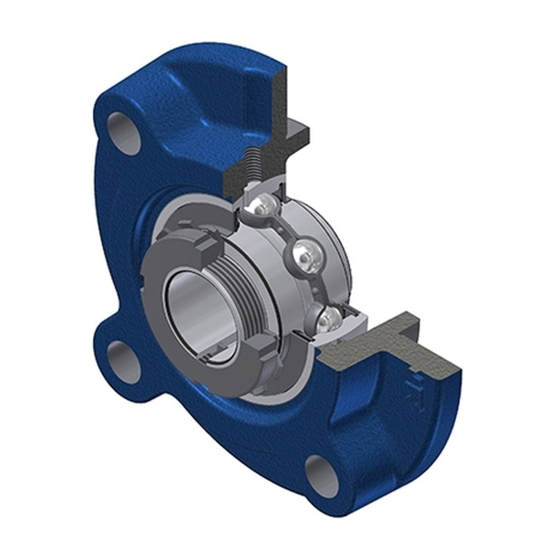 SNR UKFC213H Metric Four Bolt Cast Iron Round Flanged Housing Insert and Adaptor Sleeve Fits 60mm Shaft - Allow 2-3 Days