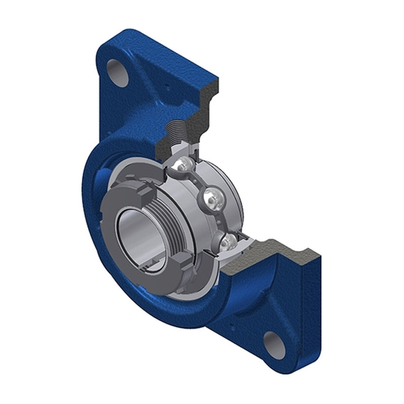 SNR UKFE206H Metric Four Bolt Square Cast Iron Flange Housing Insert and Adaptor Sleeve Fits 25mm Shaft - Allow 2-3 Days