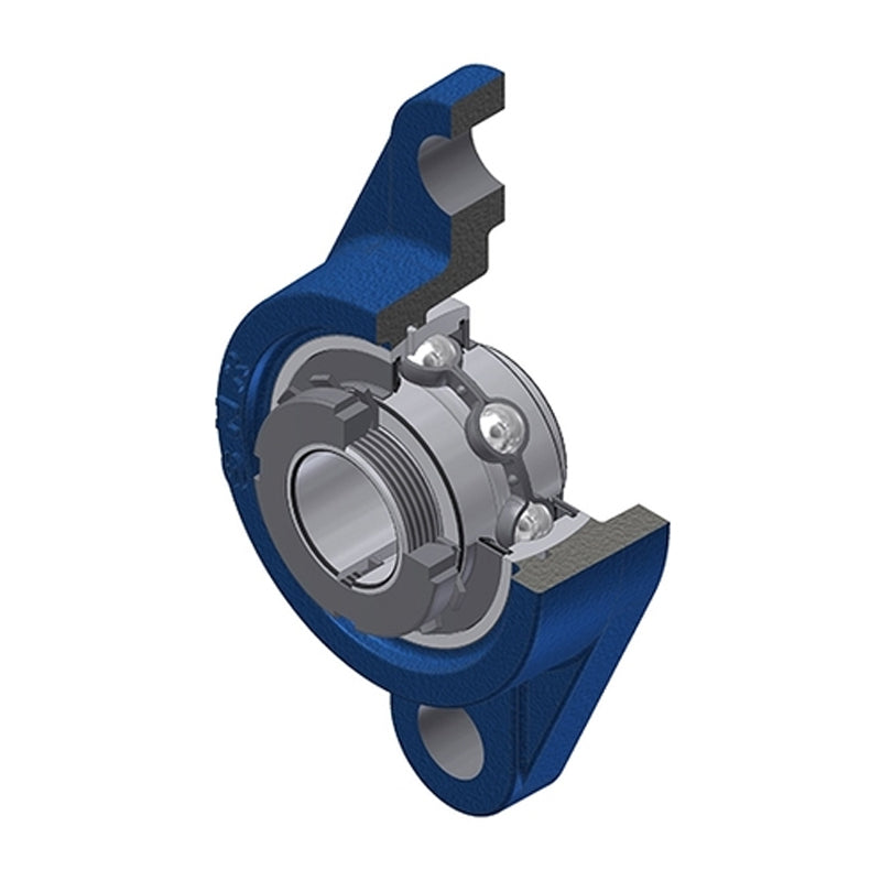 SNR UKFL326H Metric Two Bolt Cast Iron Oval Housing Insert and Adaptor Sleeve Fits 115mm Shaft - Allow 2-3 Days