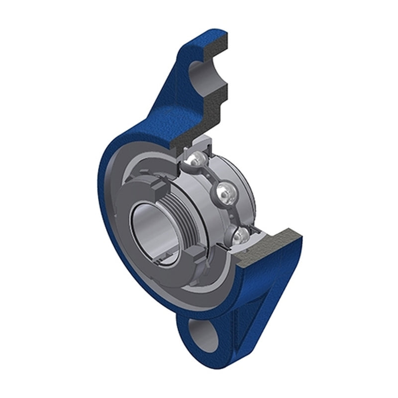 SNR UKFL211HN Metric Two Bolt Cast Iron Oval Housing Insert and Adaptor Sleeve Fits 50mm Shaft - Allow 2-3 Days
