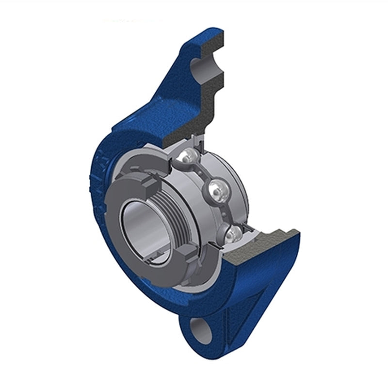 SNR UKFLE207H Metric Two Bolt Cast Iron Oval Housing Insert and Adaptor Sleeve Fits 30mm Shaft - Allow 2-3 Days