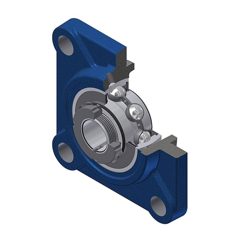 SNR UKFS309H Metric Four Bolt Square Cast Iron Housing Insert and Adaptor Sleeve Fits 40mm Shaft - Allow 2-3 Days
