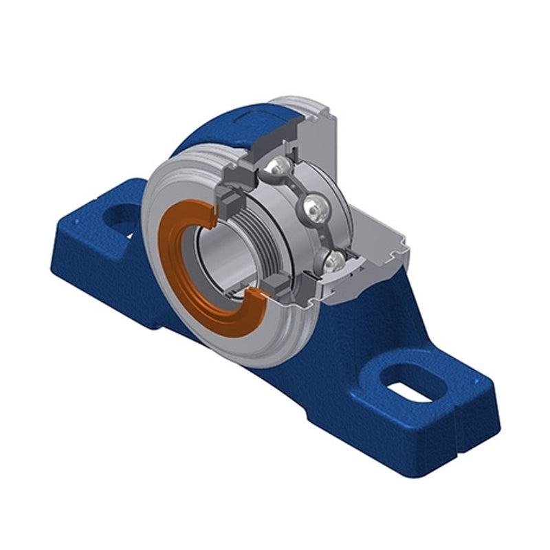 SNR UKPE212HCO Metric Cast Iron Two Bolt Pillow / Plummer Block Housing Insert and Adaptor Fits 55mm Shaft - Allow 2-3 Days