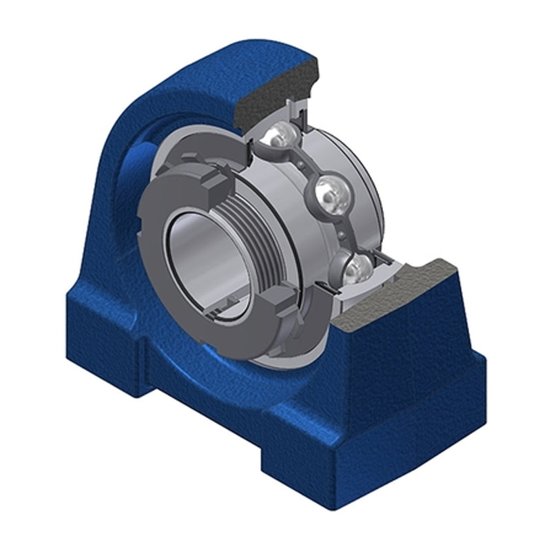 SNR UKPG207H Metric Cast Iron Two Bolt Pillow / Plummer Block Housing Insert and Adaptor Sleeve Fits 30mm Shaft - Allow 2-3 Days