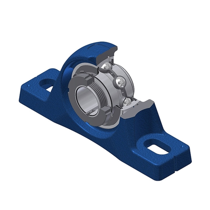 SNR UKPLE211H Metric Cast Iron Two Bolt Pillow / Plummer Block Housing Insert and Adaptor Sleeve Fits 50mm Shaft - Allow 2-3 Days