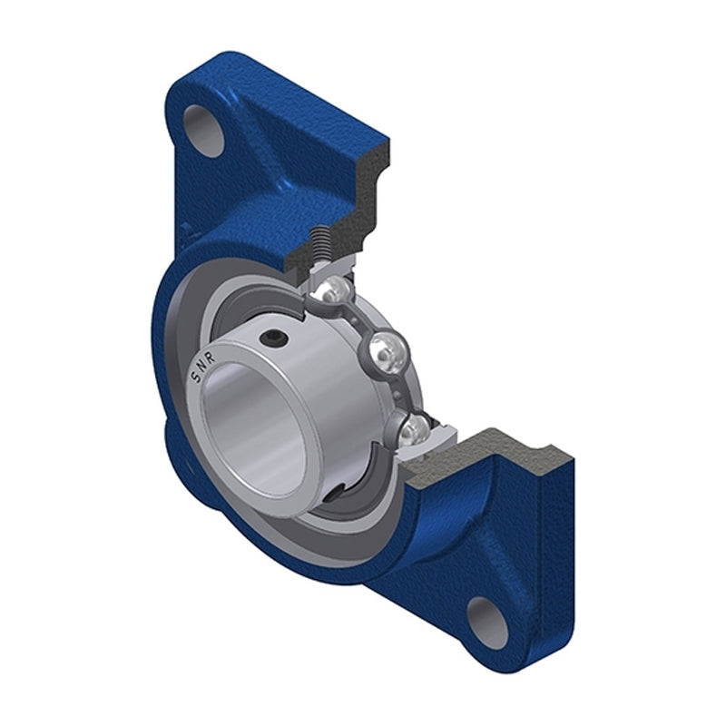 SNR USF210N Metric Four Bolt Square Cast Iron Flange Housing with 50mm Bore Insert - Allow 2-3 Days
