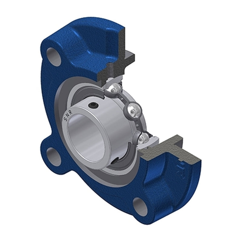 SNR USFC205N Metric Four Bolt Cast Iron Round Flanged Housing with 25mm Insert - Allow 2-3 Days