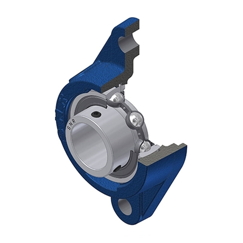 SNR USFLE208 Metric Two Bolt Oval Cast Iron Flange Housing with 40mm Bore Insert - Allow 2-3 Days