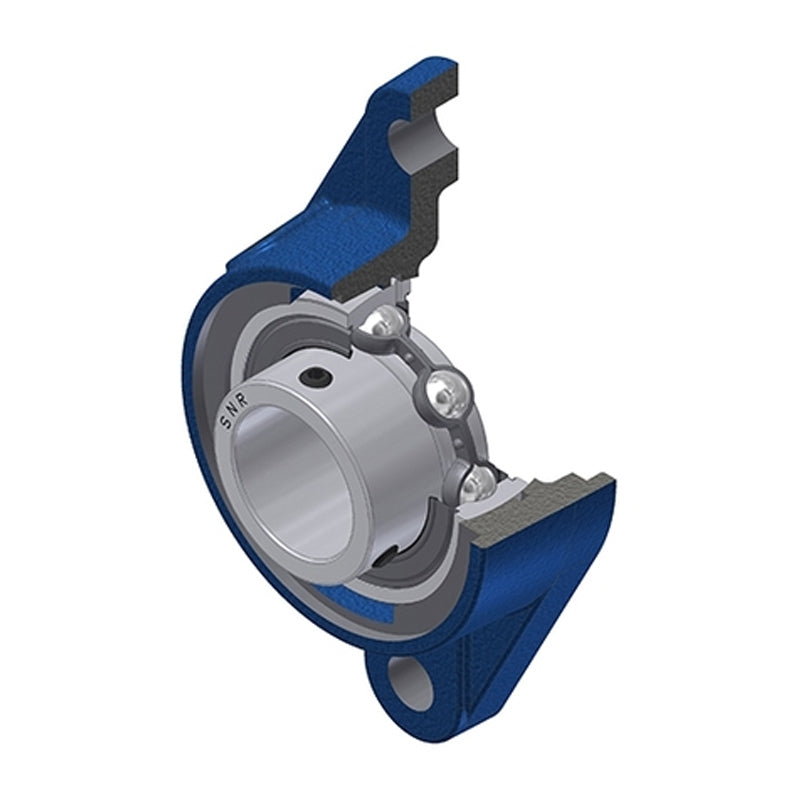 SNR USFLE210N Metric Two Bolt Oval Cast Iron Flange Housing with 50mm Bore Insert - Allow 2-3 Days