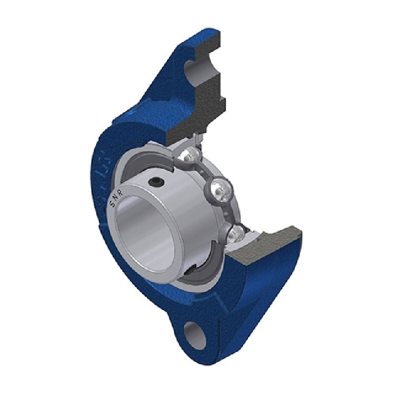 SNR USFLZ201 Metric Two Bolt Oval Cast Iron Flange Housing with 12mm Bore Insert - Allow 2-3 Days