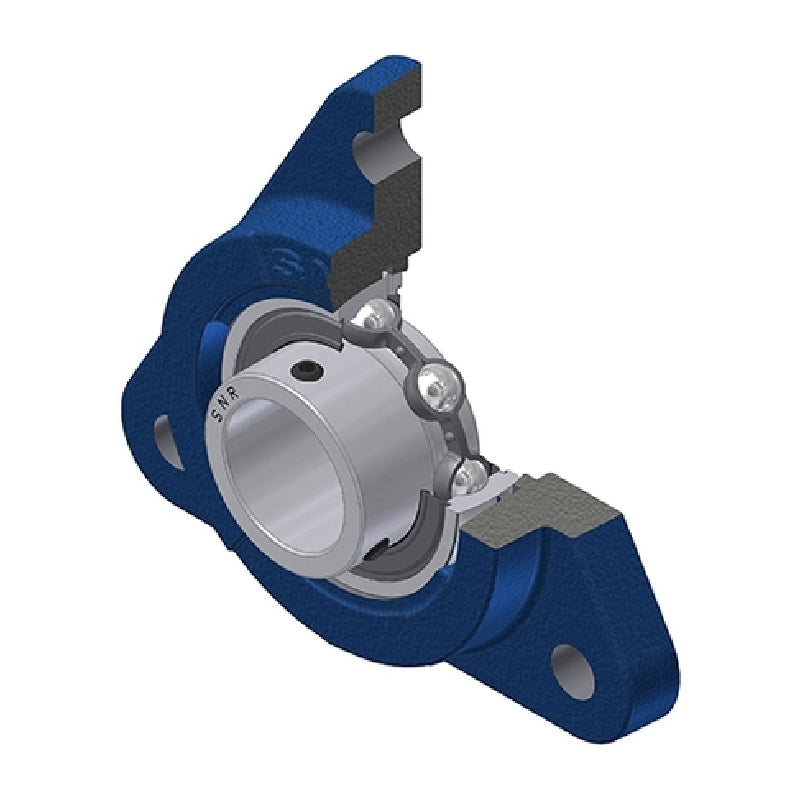 SNR USFTE208 Metric Three Bolt Cast Iron Triangular Housing with 40mm Bore Insert